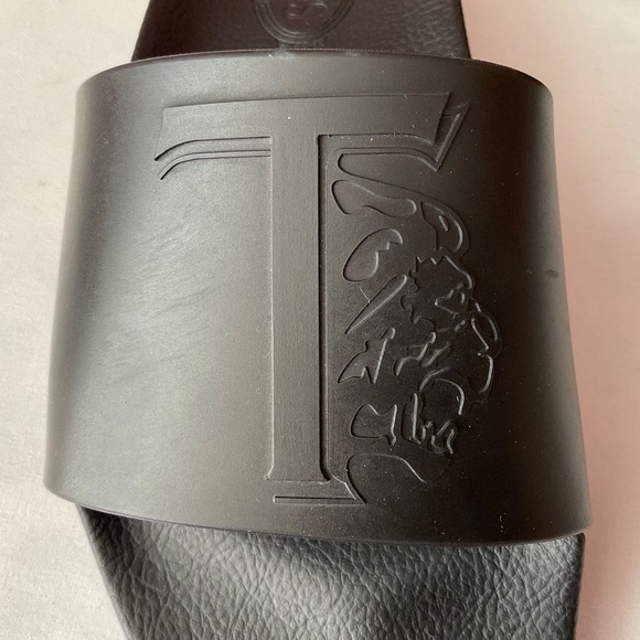 Tod’s Logo Embossed Rubber Fascia T Leone Black Rubber Men’s Sliders Size 8 main image 12